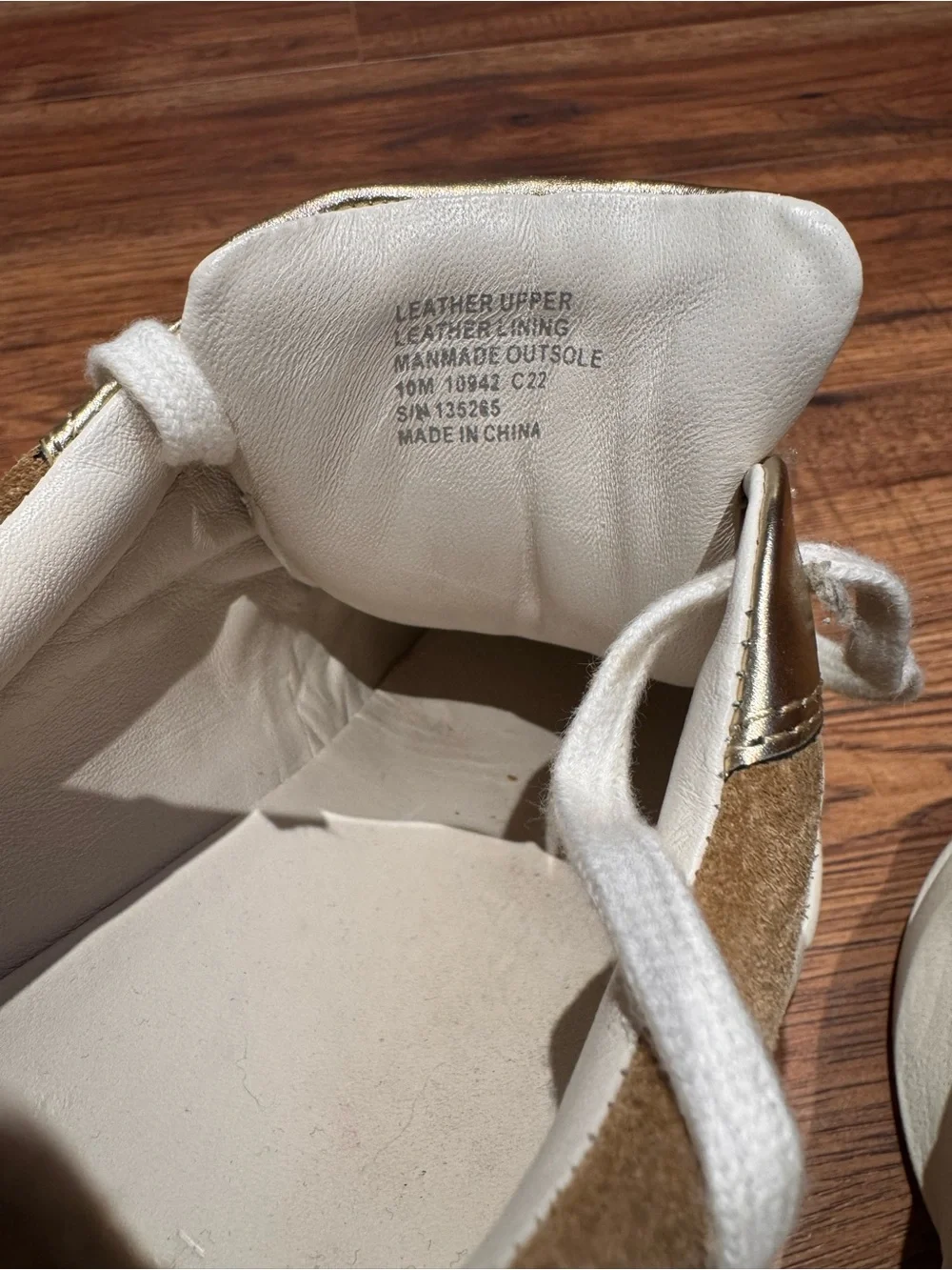 Tory Burch Metallic Gold and White Platform Sneakers